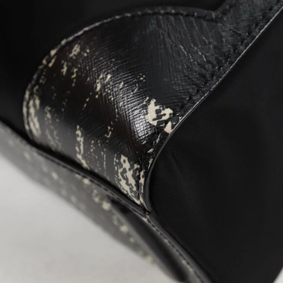 PRADA Hand Bag Nylon Leather 2way Black Silver Auth 116542AM - Picture 4 of 16